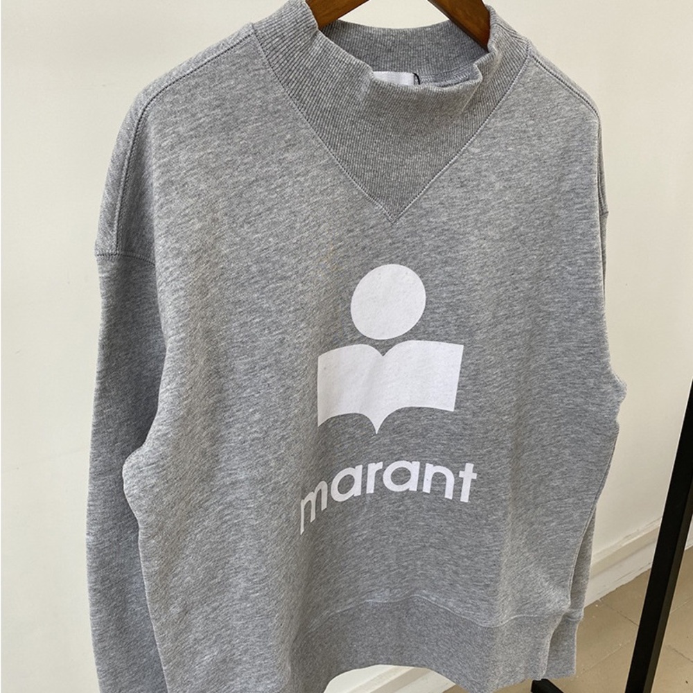 Isabel Marant light gray crewneck with white logo